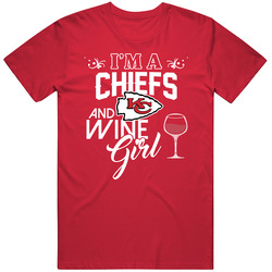 Im A Football And Wine Girl Kansas City Football Fan T Shirt