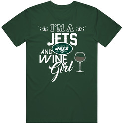 Im A Football And Wine Girl New York J Football Fan T Shirt