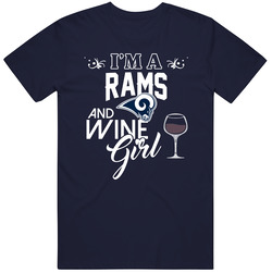 Im A Football And Wine Girl Los Angeles R Football Fan T Shirt
