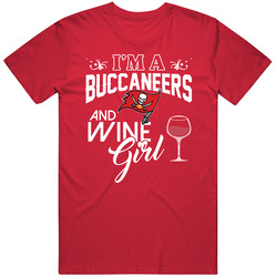Im A Football And Wine Girl Tampa Bay Football Fan T Shirt