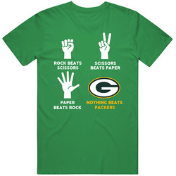 Rock Paper Scissors Nothing Beats Green Bay Football Fan T Shirt