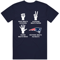 Rock Paper Scissors Nothing Beats New England Football Fan T Shirt
