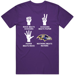 Rock Paper Scissors Nothing Beats Baltimore Football Fan T Shirt