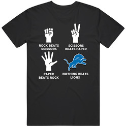 Rock Paper Scissors Nothing Beats Detroit Football Fan T Shirt