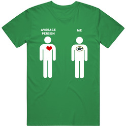 Average Person Then Me Green Bay Football Fan T Shirt