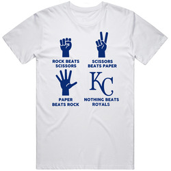 Rock Paper Scissors Nothing Beats Kansas City Baseball Fan T Shirt