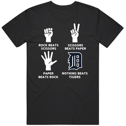 Rock Paper Scissors Nothing Beats Detroit Baseball Fan T Shirt
