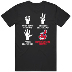 Rock Paper Scissors Nothing Beats Cleveland Baseball Fan T Shirt
