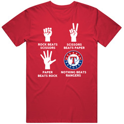 Rock Paper Scissors Nothing Beats Texas Baseball Fan T Shirt