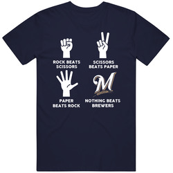 Rock Paper Scissors Nothing Beats Milwaukee Baseball Fan T Shirt