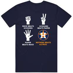 Rock Paper Scissors Nothing Beats Houston Baseball Fan T Shirt