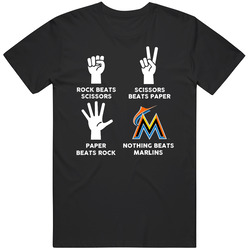 Rock Paper Scissors Nothing Beats Miami Baseball Fan T Shirt