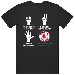 Rock Paper Scissors Nothing Beats Boston Baseball Fan T Shirt