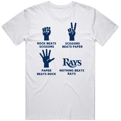 Rock Paper Scissors Nothing Beats Tampa Bay Baseball Fan T Shirt