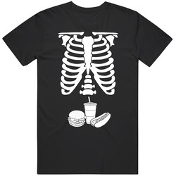 Skeleton Xray Junk Fast Food Halloween T Shirt