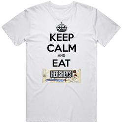 Keep Calm And Eat Hersheys Cookies And Cream Chocolate Bar T Shirt