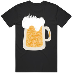Seattle Washington Neighborhoods Beer Typography T Shirt Seattle Washington Neighborhoods Beer Typography T Shirt