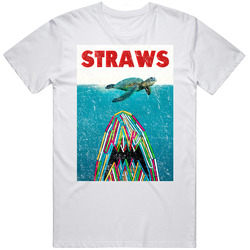 Straws Jaws Poster Save The Turtles T Shirt
