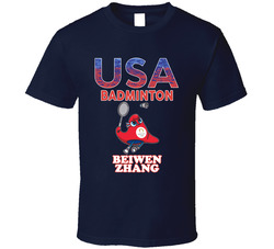 Beiwen Zhang Team Usa Badminton Paris 2024 Fan T Shirt