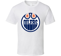 Edmonton Oil Cans Boobs Funny Parody Hockey Fan T Shirt