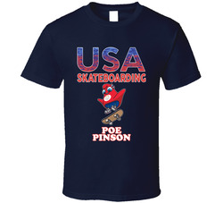 Poe Pinson Team Usa Skateboarding Paris 2024 Fan T Shirt