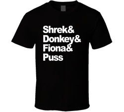 Shrek & Donkey & Fiona & Puss Shrek Movie Fan T Shirt