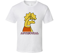 Lisa Simpson Antisocial Loser Sign Tv Show Fan T Shirt Lisa Simpson Antisocial Loser Sign Tv Show Fan T Shirt