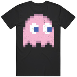 Pac Man Ghost Funny Retro Arcade Video Games Distressed T Shirt