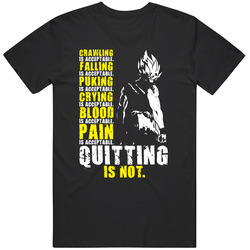 Dragon Ball Z Goku Quitting Is Not Acceptable Men's Exercise Tank Top Apparel T Shirt