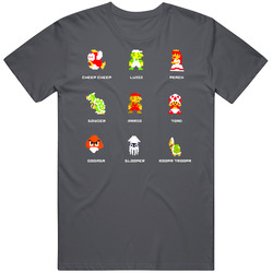 Super Mario Bros Nes 8 Bit Characters T Shirt