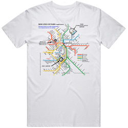 Paris Metro Map T Shirt