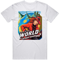Where In The World Is Carmen Sandiego Video Game T Shirt Where In The World Is Carmen Sandiego Video Game T Shirt