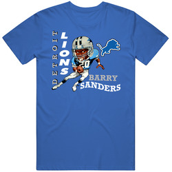 Barry Sanders Retro Football Caricature T Shirt