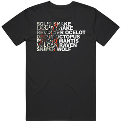 Metal Gear Solid Foxhound List Video Game T Shirt Metal Gear Solid Foxhound List Video Game T Shirt
