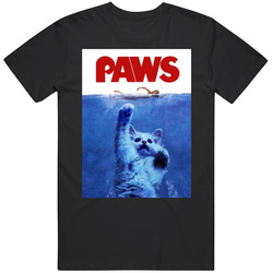 Paws Funny Jaws Parody Cat Lover T Shirt