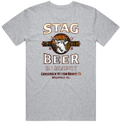 Stag Beer On Draught Griesdieck Western Brewery Co Brand Distressed Logo Vintage T Shirt