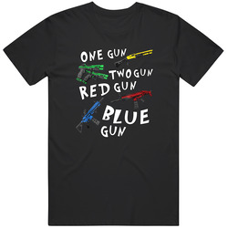 One Gun Two Gun Red Gun Blue Gun T Shirt