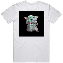 Baby Yoda The Child Mandalorian Mountain Dew Baja Blast Soda Pop Drink Holiday Ornament T Shirt