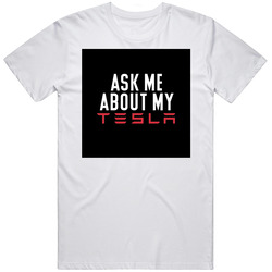 Ask Me About My Tesla Funny Car Owner Fan Holiday Ornament T Shirt