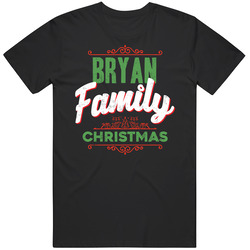 Bryan Family Christmas Love Holidays Custom Last Name Gift T Shirt