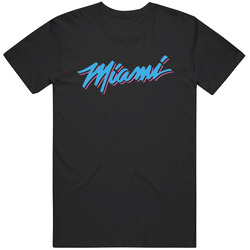 Miami Heat Retro Blue Vice City Nba Basketball Team Fan Basketball Lovers Birthday Gift Black T Shirt Miami Heat Retro Blue Vice City Nba Basketball Team Fan Basketball Lovers Birthday Gift Black T Shirt