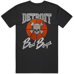 Detroit Bad Boys Retro Basketball Grungle Look T Shirt