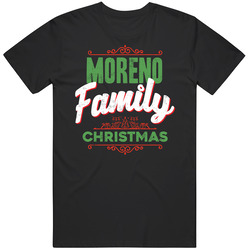 Moreno Family Christmas Love Holidays Custom Last Name Gift T Shirt