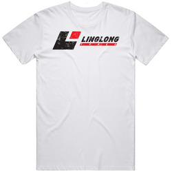 Ling Long Tyres Automobile Car Truck Motorcycle Auto Parts Cool Distressed Style Brand Logo Emblem T Shirt