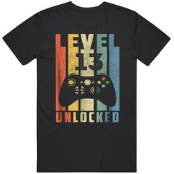 Level 13 Unlocked 13th Video Gamer Birthday Boy Gifts T Shirt