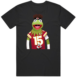 Patrick Mahomes Kermit Cartoon Kansas City Football Sports Fan T Shirt
