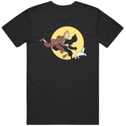 Tintin And Snowy Black T Shirt