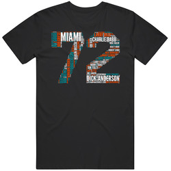 Miami Football 1972 Superbowl Champions Team Roster Retro Sports Fan T Shirt