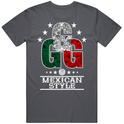 Ggg Mexican Style Stars Charcoal T Shirt