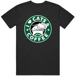 Cats And Coffee T- Kitty Tee T Shirt